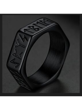 ChainsHouse Screw Band Biker Ring for Men Women, Black METAL new